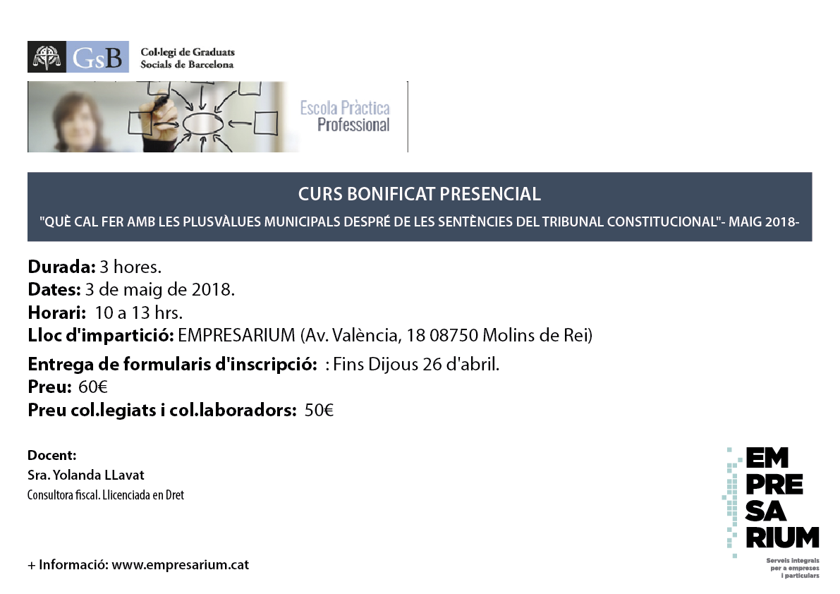 CGSB PLUSVALUES MUNICIPALS MAIG 18